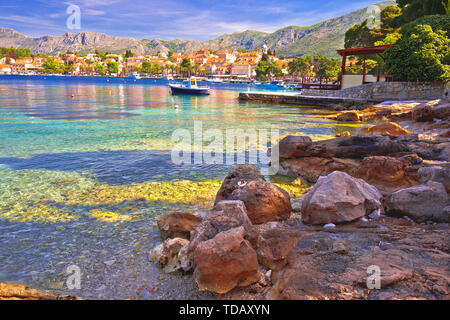 Stadt Cavtat bunte Adria mit Blick aufs Wasser, Süd Dalmatien, Kroatien Stockfoto