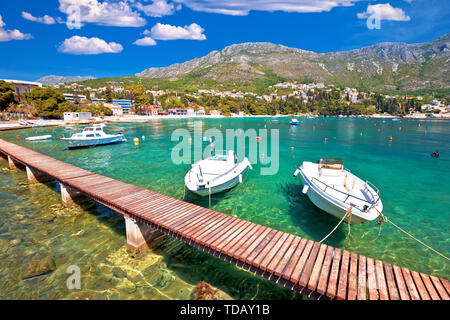 Srebreno Küste und mit Blick aufs Wasser, touristische Archipel von Dubrovnik, Süddalmatien Region von Kroatien Stockfoto