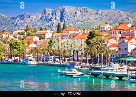 Stadt Cavtat bunte Adria mit Blick aufs Wasser, Süd Dalmatien, Kroatien Stockfoto