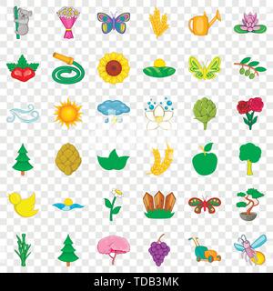 Wasser-Icons set, cartoon-Stil Stock Vektor