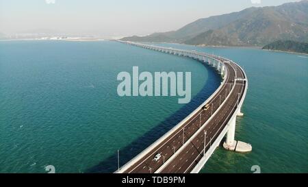 Hongkong - Zhuhai - Macau Brücke Stockfoto