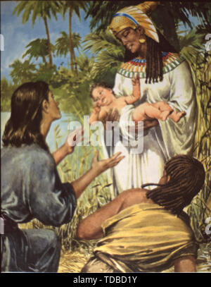 Abbildung: Aus der Bibel, EXODUS 2:5 Mose in der bullrushes. Stockfoto