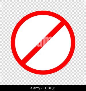 Verbot unterzeichnen. Das Symbol mit dem rot durchgestrichenen Kreis auf transparenten Hintergrund. Für Ihr Design Template Stock Vektor