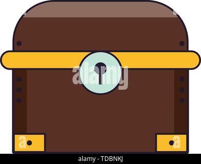Videospiel Holz- Brust cartoon isoliert Stock Vektor
