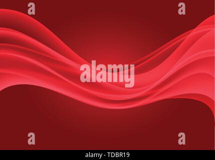 Abstrakt rot wave Kurve Licht luxus Hintergrund Vector Illustration. Stock Vektor