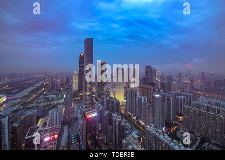 CBD Nacht Blick auf den Pearl River Neue Stadt, Guangzhou Stockfoto