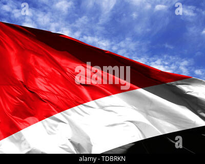 Wehende Flagge von Sealand, Fürstentum close up gegen den blauen Himmel Stockfoto