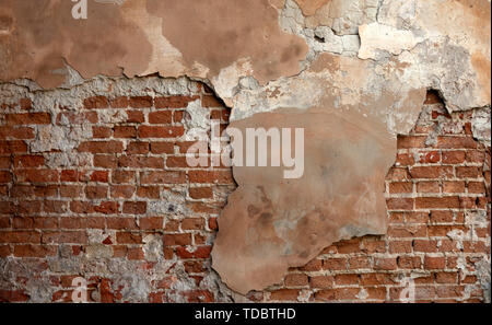 Leere vintage Mauer Textur. Rauhe Oberfläche. Grunge Brickwall. Abstrakte Muster. Kopieren Sie Platz. Stockfoto