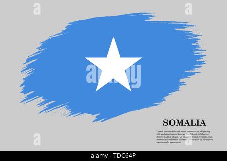 Pinselstrich gestaltete Flagge Somalias. Für Ihr Design Template Stock Vektor