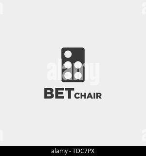 Domino Stuhl Logo Design Vektor icon Abbildung Stock Vektor