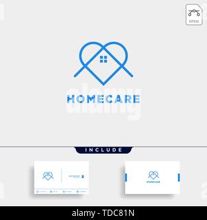 Home liebe Pflege Logo Design Vektor icon-Element isoliert Stock Vektor