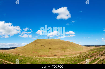 Panoramablick auf Klopfen Hill aus Kochsalzlösung Hill Fife in Schottland. Stockfoto