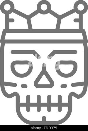 Totenmaske, Tattoo Skizze Symbol Leitung. Stock Vektor