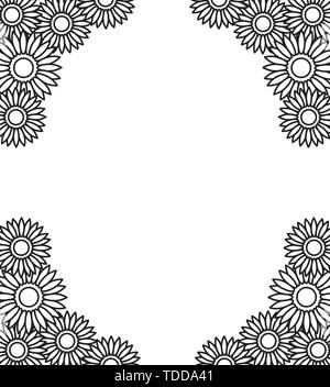 Rahmen der Sonnenblumen isoliert Symbol Vektor illustration Design Stock Vektor