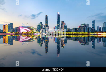 Panoramablick von Guangzhou Pearl River. Stockfoto