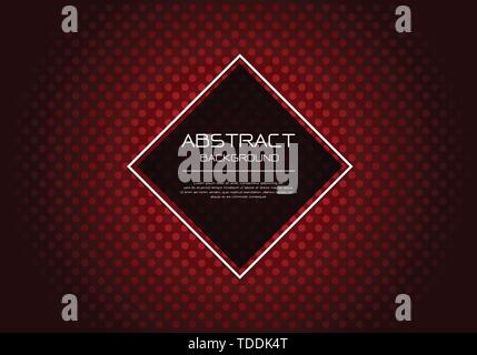 Abstract vector Luxus roter Kreis spot Muster auf dunklen mit Diamond banner weißer Rahmen template Design moderne Hintergrund Abbildung. Stock Vektor