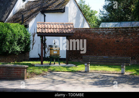 Kelter, Great Barford, Bedfordshire. Dieses traditionelle Weinpresse war Great Barford durch? Angesichts Wöllstein 1982. Es wurde ursprünglich in der gelegen Stockfoto