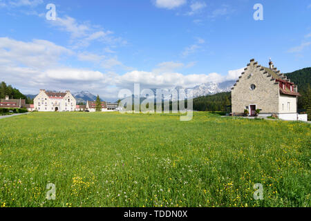 Krün: Schloss Kranzbach in Klais in Oberbayern, Garmisch-Partenkirchen, Oberbayern, Bayern, Bayern, Deutschland Stockfoto