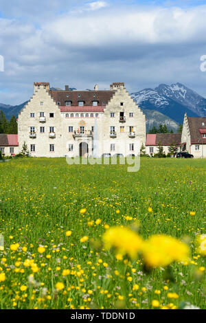 Krün: Schloss Kranzbach in Klais in Oberbayern, Garmisch-Partenkirchen, Oberbayern, Bayern, Bayern, Deutschland Stockfoto