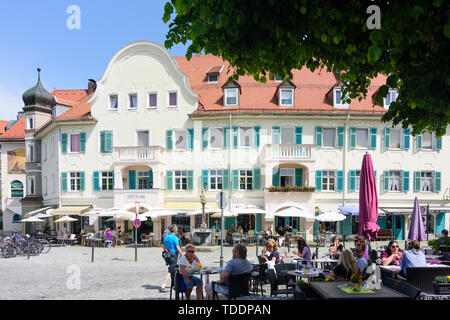 Bad Tölz: square Fritzplatz in Oberbayern, Tölzer Land, Oberbayern, Bayern, Bayern, Deutschland Stockfoto