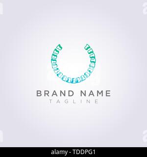 Kreis Knochen Logo Design für Ihr Unternehmen oder Ihre Marke. Stock Vektor