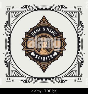 Vintage Logo Vorlage. Vektor 2-in-1 Stock Vektor