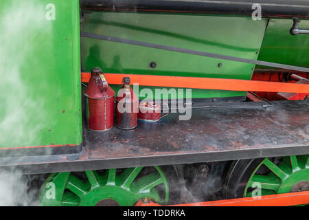 Ölkanister, Hunslet 0-6-0 ST Ring Haw Stockfoto