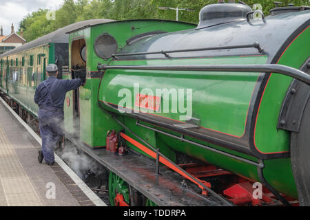 Hunslet 0-6-0 ST Ring Haw bei eridge Station. Stockfoto