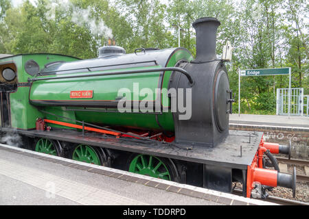 Hunslet 0-6-0 ST Ring Haw bei eridge Station. Stockfoto