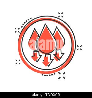 Luftfeuchtigkeit Symbol im Comic-stil. Klima vektor Cartoon Illustration auf weißem Hintergrund isoliert. Temperatur Prognose Geschäftskonzept splash Wirkung. Stock Vektor