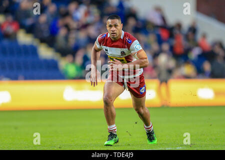 14. Juni 2019, Headingley Carnegie Stadion, England; Betfred Super League, Runde 18, Leeds Rhinos vs Wigan Warriors; Willie Isa (15) von Wigan Warriors während des Spiels Credit: Mark Cosgrove/News Bilder Stockfoto