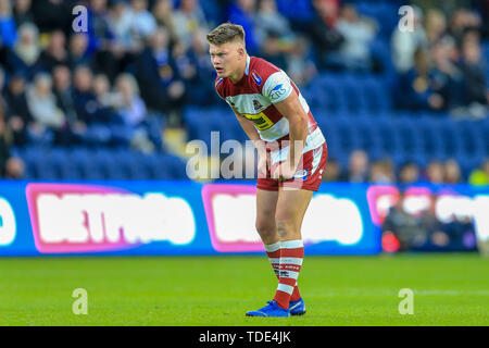 14. Juni 2019, Headingley Carnegie Stadion, England; Betfred Super League, Runde 18, Leeds Rhinos vs Wigan Warriors; Morgan Schmieden (38) von Wigan Warriors Quelle: Mark Cosgrove/News Bilder Stockfoto