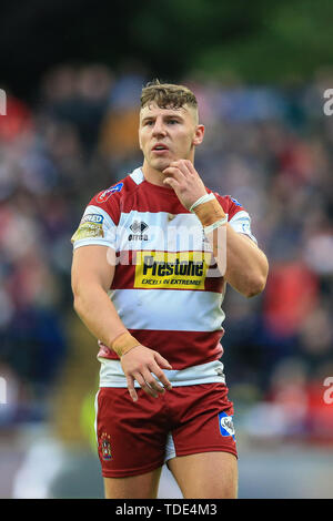 14. Juni 2019, Headingley Carnegie Stadion, England; Betfred Super League, Runde 18, Leeds Rhinos vs Wigan Warriors; George Williams (6) von Wigan Warriors während des Spiels Credit: Mark Cosgrove/News Bilder Stockfoto