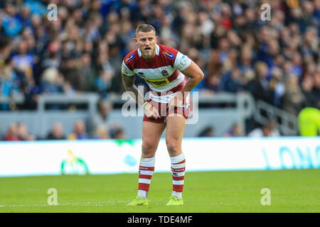 14. Juni 2019, Headingley Carnegie Stadion, England; Betfred Super League, Runde 18, Leeds Rhinos vs Wigan Warriors; Chris Hankinson (23) von Wigan Warriors während des Spiels Credit: Mark Cosgrove/News Bilder Stockfoto