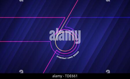 Alltägliche Logo Design. Vector Illustration der abstrakten leuchtende Neon farbige Linien bilden Nummer 365 über Blau hellen Hintergrund Stock Vektor