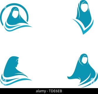 Muslima hijab Logo template Vector Illustration Design Stock Vektor