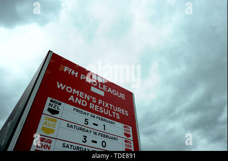 Eine allgemeine Ansicht vor dem Spiel der FIH Pro League im Lee Valley Hockey and Tennis Centre, London. Stockfoto