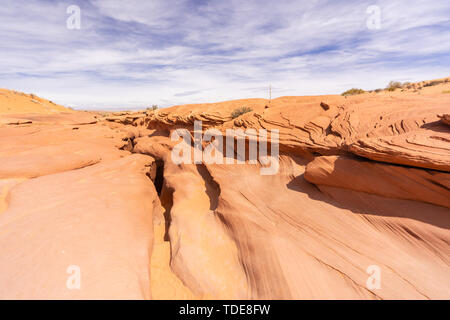 Über Lower Antelope Canyon in der Navajo Reservation in der Nähe von Page, Arizona, USA Stockfoto