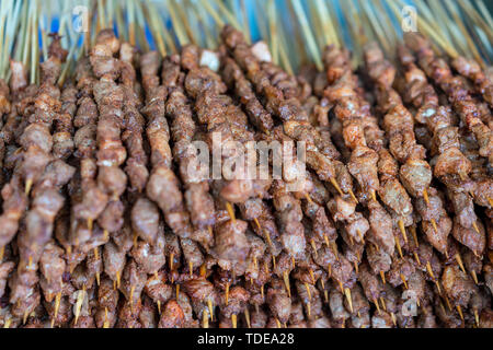 Ein Bündel von Lamb Kebabs. Stockfoto