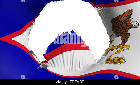 Großes Loch in Amerikanisch-samoa State Flag Stockfoto