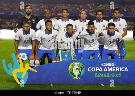 Sao Paulo, Brasilien. 14 Juni, 2019. Brasilien Vs. Bolivien - Brasilien Team während eines Spiels zwischen Brasilien und Bolivien, gültig für das Jahr 2019 Copa America Gruppe Phase statt Freitag (14) an der Morumbi Stadion in São Paulo, SP. (Foto: Ricardo Moreira/Fotoarena) Credit: Foto Arena LTDA/Alamy leben Nachrichten Stockfoto
