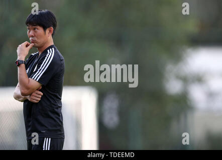 Sao Paulo, Brasilien. 13. Juni, 2019. € Hajime Moriyasu (JPN), 13. Juni 2019 - Fußball: Japan National Team Training vor der Copa America Gruppe Gruppenspiel gegen Chile in Sao Paulo, Brasilien. Quelle: LBA/Alamy leben Nachrichten Stockfoto