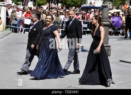 Sevilla, Spanien. 15 Juni, 2019. Die Gäste kommen an die Hochzeit von Sergio Ramos und Pilar rubio in Sevilla, Samstag, Juni 16, 2019 Credit: CORDON PRESSE/Alamy leben Nachrichten Stockfoto