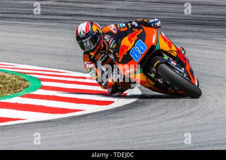 JORGE MARTIN (88) von Spanien und Red Bull KTM Ajo während der Moto2-Qualifying der Ctalunya Grand Prix im Stromkreis de Barcelona Rennbahn in Montmelo, Spanien am 15. Juni 2019 (Foto: Alvaro Sanchez) Credit: CORDON PRESSE/Alamy leben Nachrichten Stockfoto