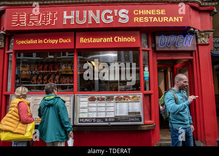 London, Großbritannien. London, Großbritannien. Hing's in London Chinatown Süßes Café und Restaurant am Newport Gericht und Garret Straße am 15. Juni 2019, UK. Bild Capital/Alamy Leben Nachrichten Bild Capital/Alamy leben Nachrichten Stockfoto