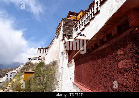 Potala Palast in Lhasa, Tibet, Fotografieren dieses prächtigen Palast aus verschiedenen Winkeln Stockfoto