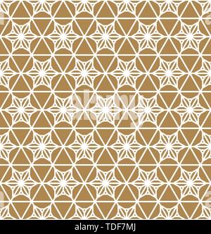 Japanische nahtlose geometrische Muster. Für Design vorlage, Textil-, Gewebe-, Geschenkpapier, Laserschneiden und -gravieren. Dicke Linie. Stock Vektor