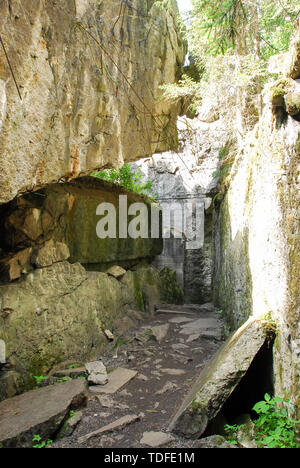 Gast Bunker und Luftschutzkeller in Wolfsschanze (Wolf's Lair) in Gierloz, Polen. Am 4.Juli 2008, war ein führerhauptquartier (Führer Sitz Stockfoto