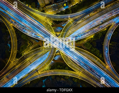 Luftaufnahme der Stadt Shanghai interchange Stockfoto