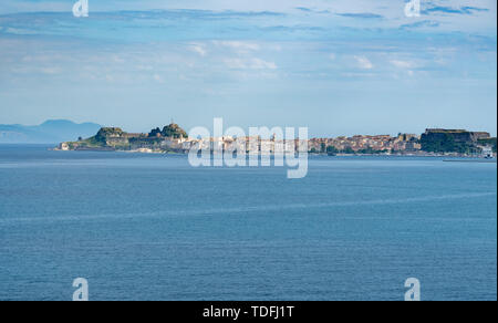 Panoramablick auf die Altstadt auf der Insel Korfu Kerkyra Stockfoto